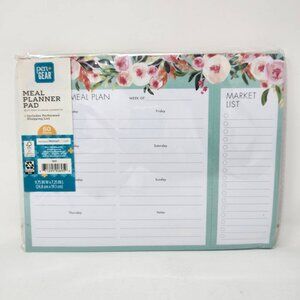 Pen+Gear Meal Planner Pad With Perforated Shopping List 60 Sheets Floral Design